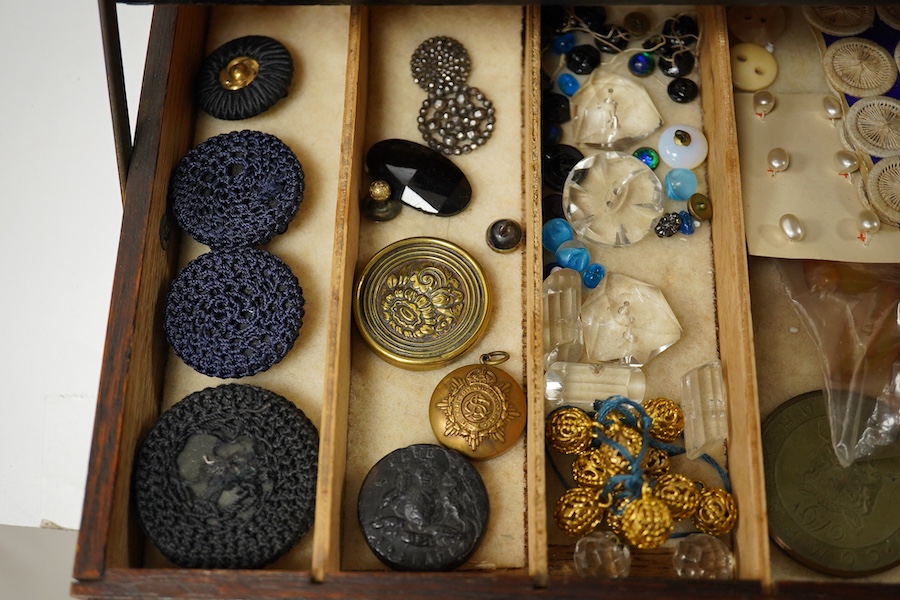 A collection of assorted Victorian and later buttons, largest 46mm;, Condition - fair to good